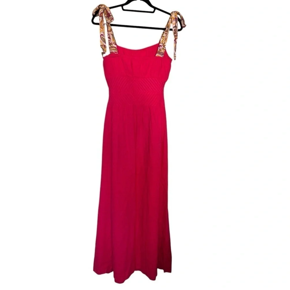 FREE PEOPLE Womens Pink Sleeveless Square Neck Maxi Dress